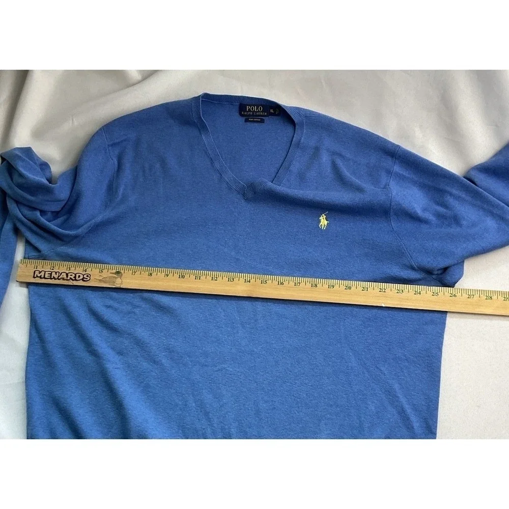 Polo Ralph Lauren 100% Pima Cotton V-Neck Summer Sweater Pullover XL Preppy